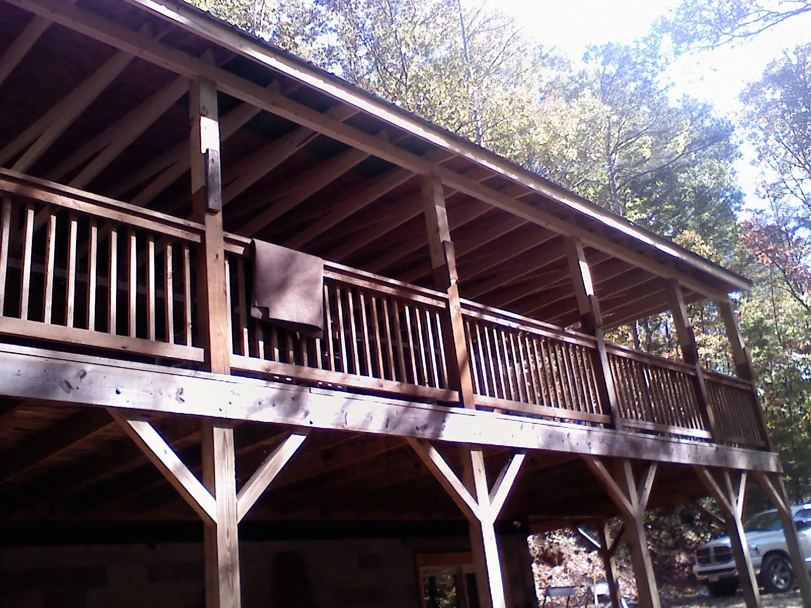 Timber framing under a new elevated porch and deck — Roof Leak Repair in Clarkston by Roofing Brothers